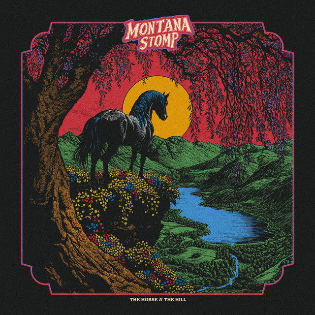 Portada de The Horse And The Hill: un caballo negro sobre una colina al atardecer